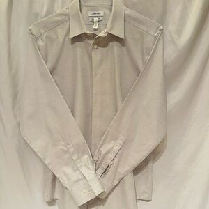 Calvin Klein Men's Light Tan Dress Shirt